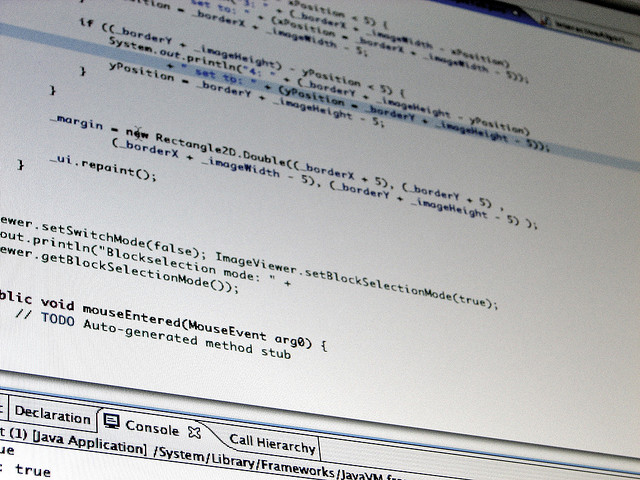 A source code written in Java for Mac OS X.